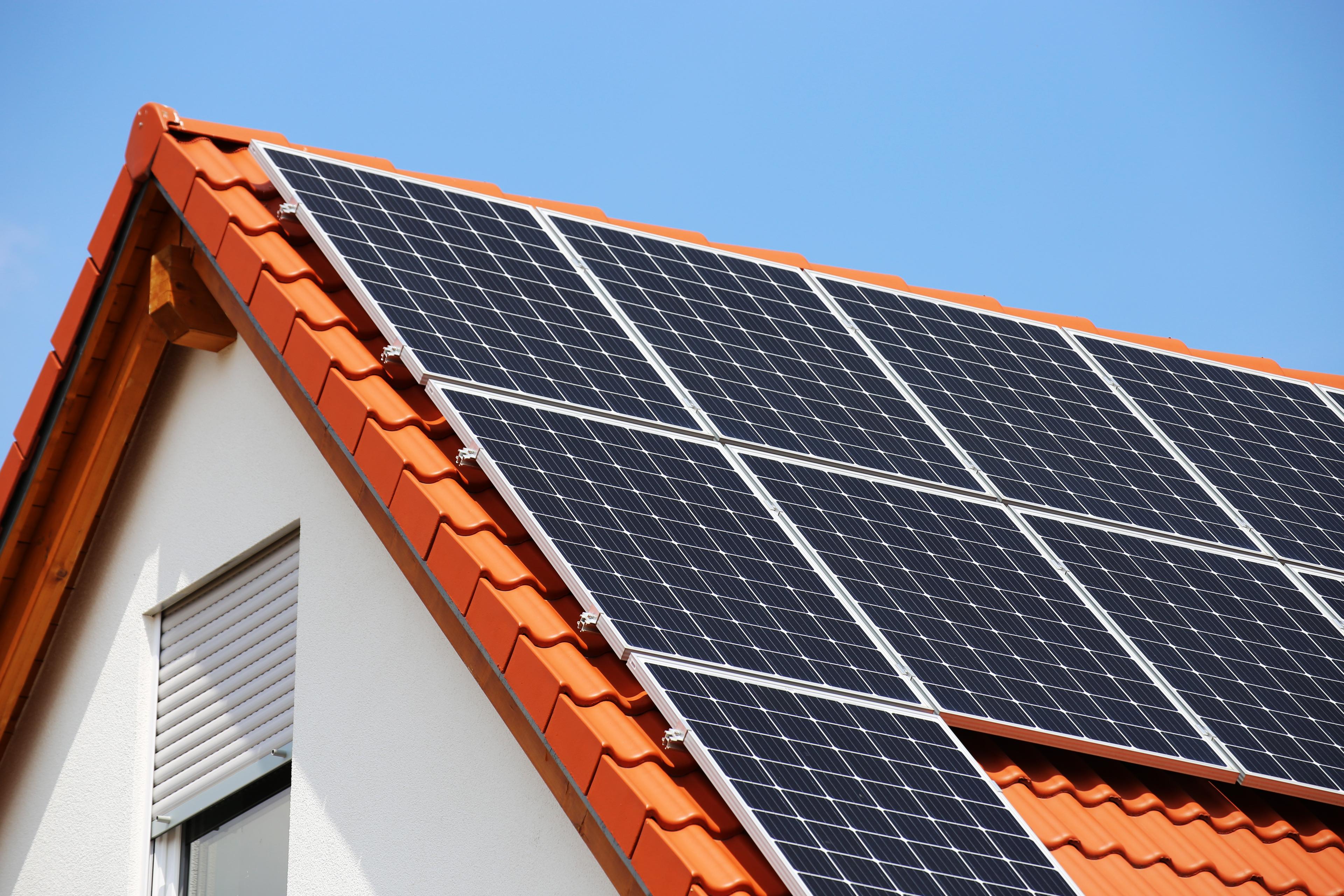 Solaranlage auf einem Reihenhausdach